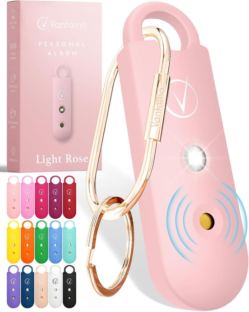 Vantamo Personal Alarm for Self Defense with Low Battery Notice, Strobe Light & Extra Loud 130 dB Double Speakers Safety Keychain Set for Women, Rechargeable Panic Button for Womens Self Defense - Image 1